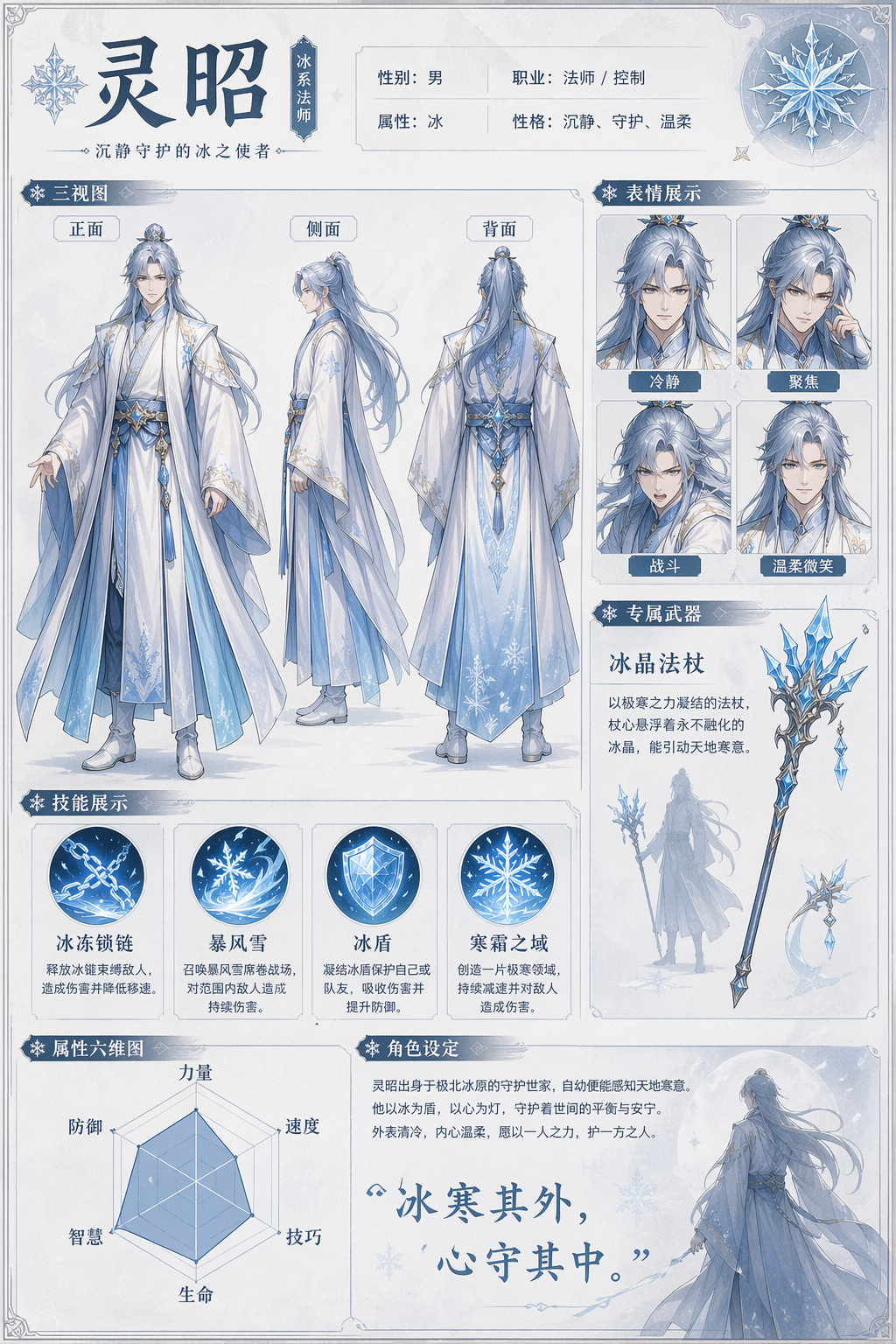 AI生成的灵昭角色设定图